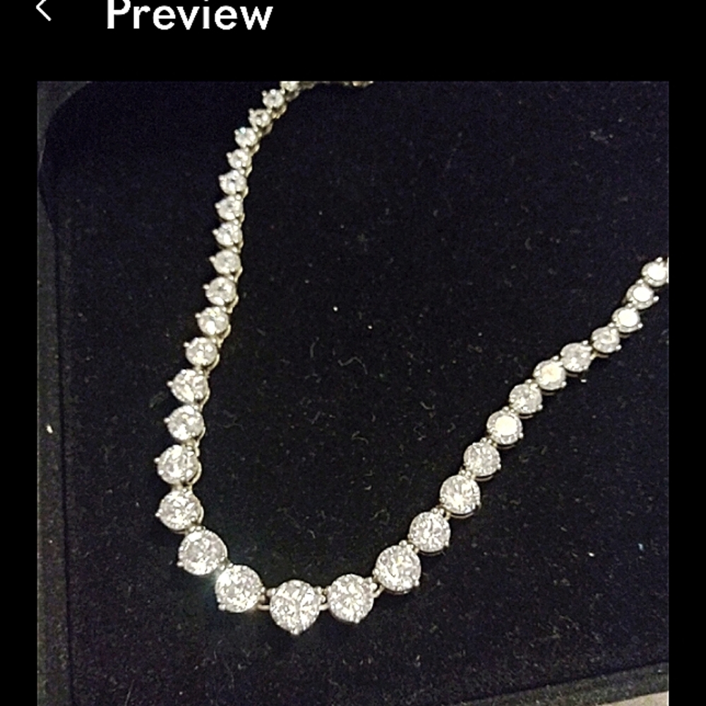 Diamonique sterling silver necklace